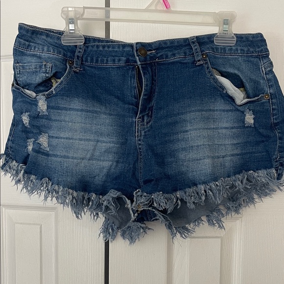 Pants - Denim Frayed Hem Women Shorts
